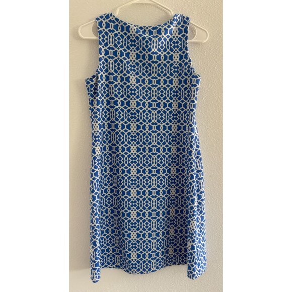 Jude Connally Womens Size Small Blue White Sleeveless Shift Dress Resort‎ Summer - Picture 3 of 9